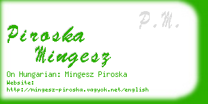 piroska mingesz business card